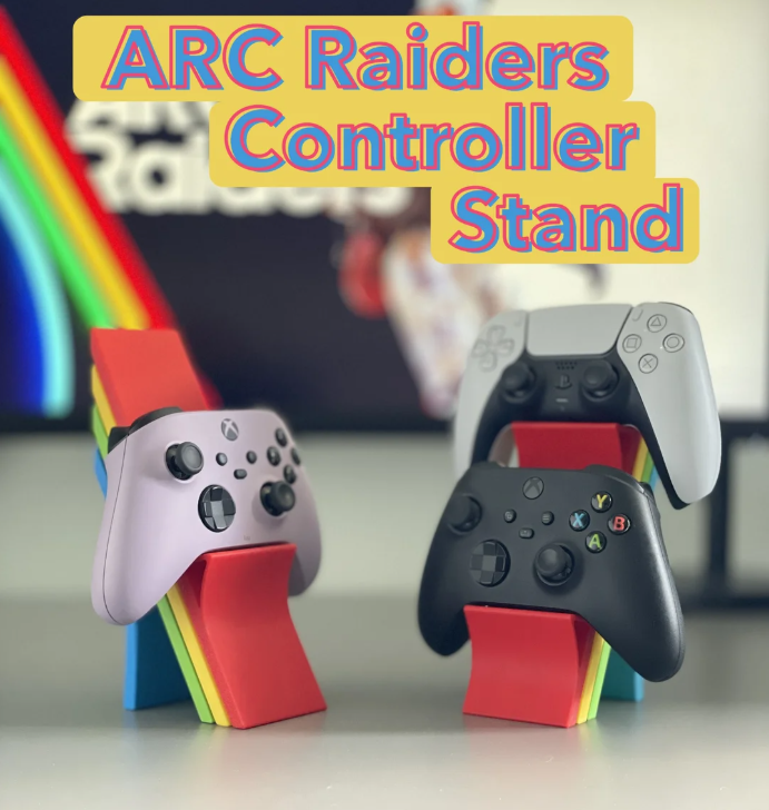 ARC Raiders 3D Printed Controller Stand for PlayStation and Xbox – Rainbow Single and Dual Holder Display