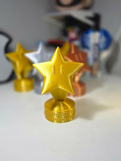 3D Mario Kart Custom Trophy , Personalized Mario Kart Star Trophy, Super Mario Kart Home Circuit, Mario Kart tournament Trophies - 3DPrintingLabDesigns