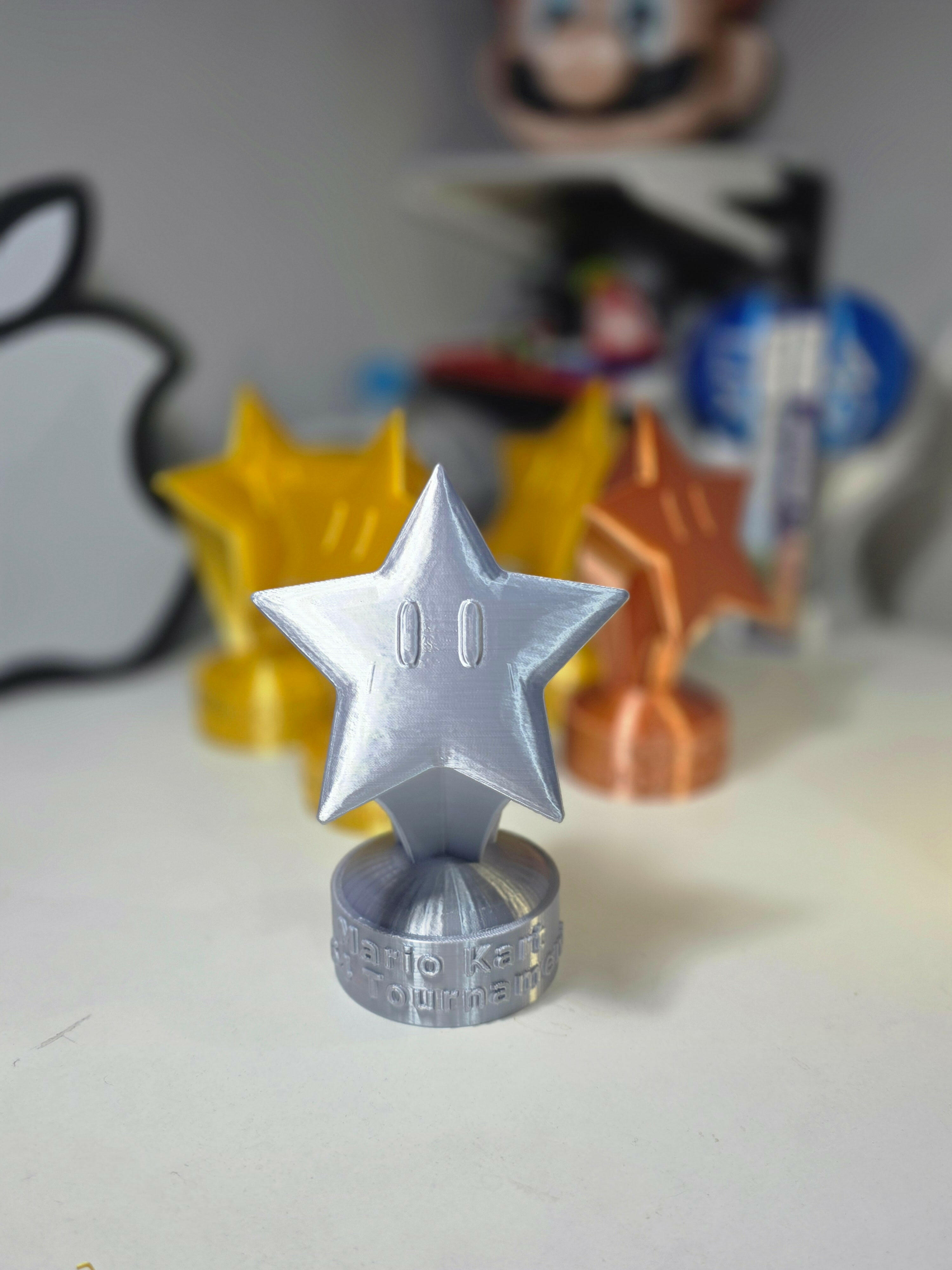 3D Mario Kart Custom Trophy , Personalized Mario Kart Star Trophy, Super Mario Kart Home Circuit, Mario Kart tournament Trophies - 3DPrintingLabDesigns