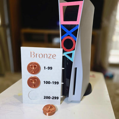 PS5 Trophy Display Board – Customizable PSN Trophy Plaques for PlayStation 5 Gamers | Bronze, Silver, Gold, Platinum | Perfect Gift for PS5 Fans