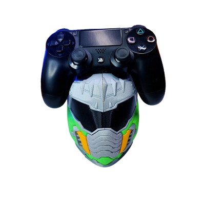 Doom Slayer Helmet Game Controller Stand Collectible Gaming Decor