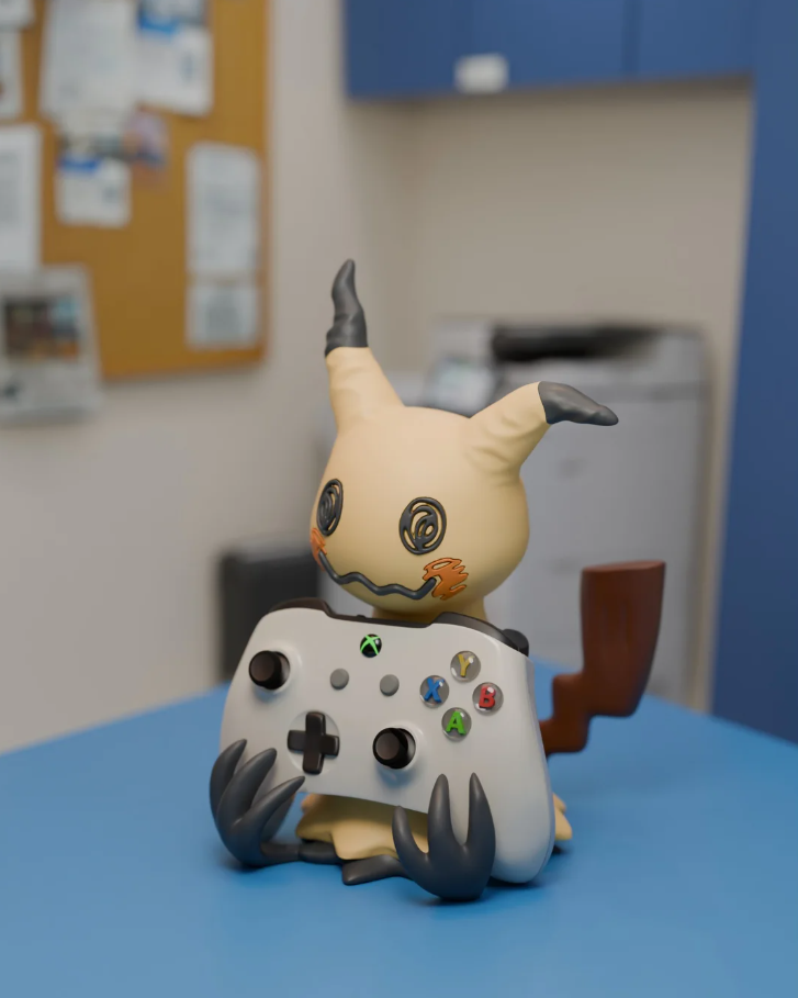 Mimikyu Controller Holder & Stand | Ghost Type Fan Art Gaming Accessory | Compatible with Xbox, PS5 & Nintendo Switch Pro | Geeky Room Decor & Gamer Gift