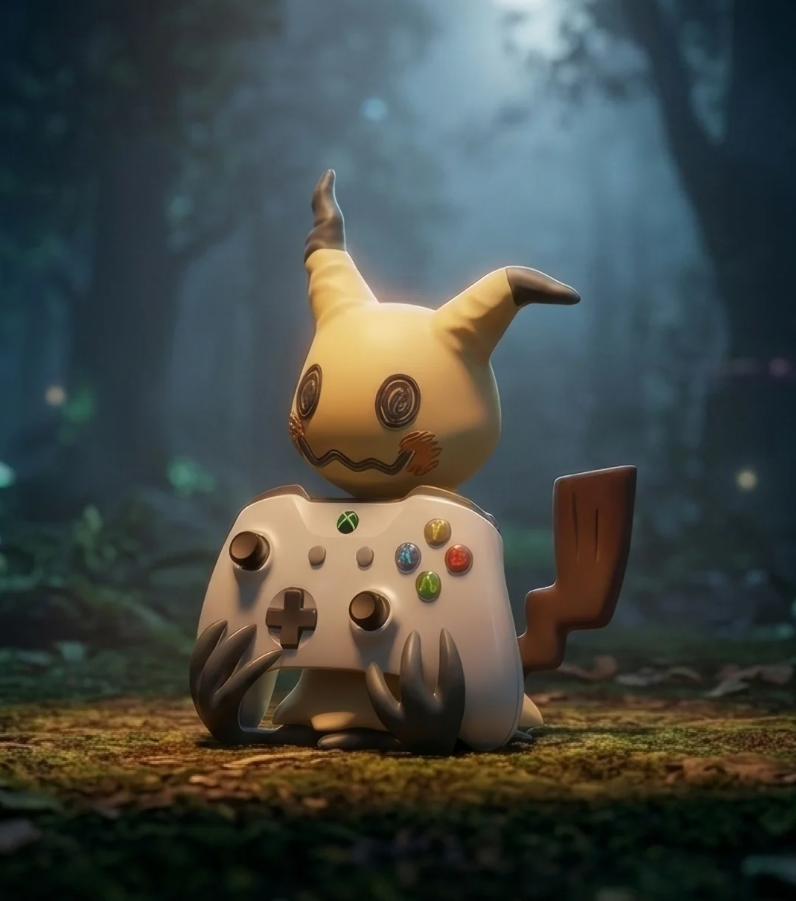 Mimikyu Controller Holder & Stand | Ghost Type Fan Art Gaming Accessory | Compatible with Xbox, PS5 & Nintendo Switch Pro | Geeky Room Decor & Gamer Gift