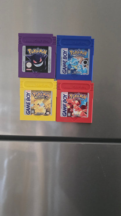 Pokémon Game Boy Cartridge Magnets and Coasters - UV Printed High Def Art - 3D Printed Pikachu Charizard Blastoise Gengar Set of 4