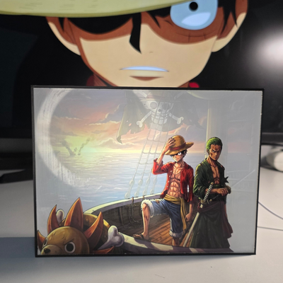 One Piece Hidden Scene LED Lamp - Magic Transforming Anime Light Box - Secret Detail Manga Art - Luffy & Crew Night Light - Unique Gift for Anime Fans