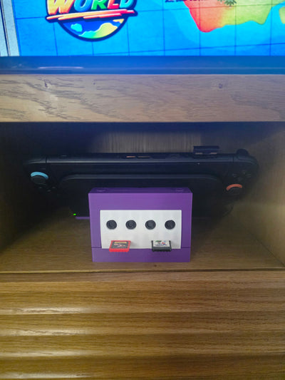 GCubeDock for Nintendo Switch 2 Dock, GameCube Inspired Retro Docking Station, 9 Slot Game Card Storage and Organizer