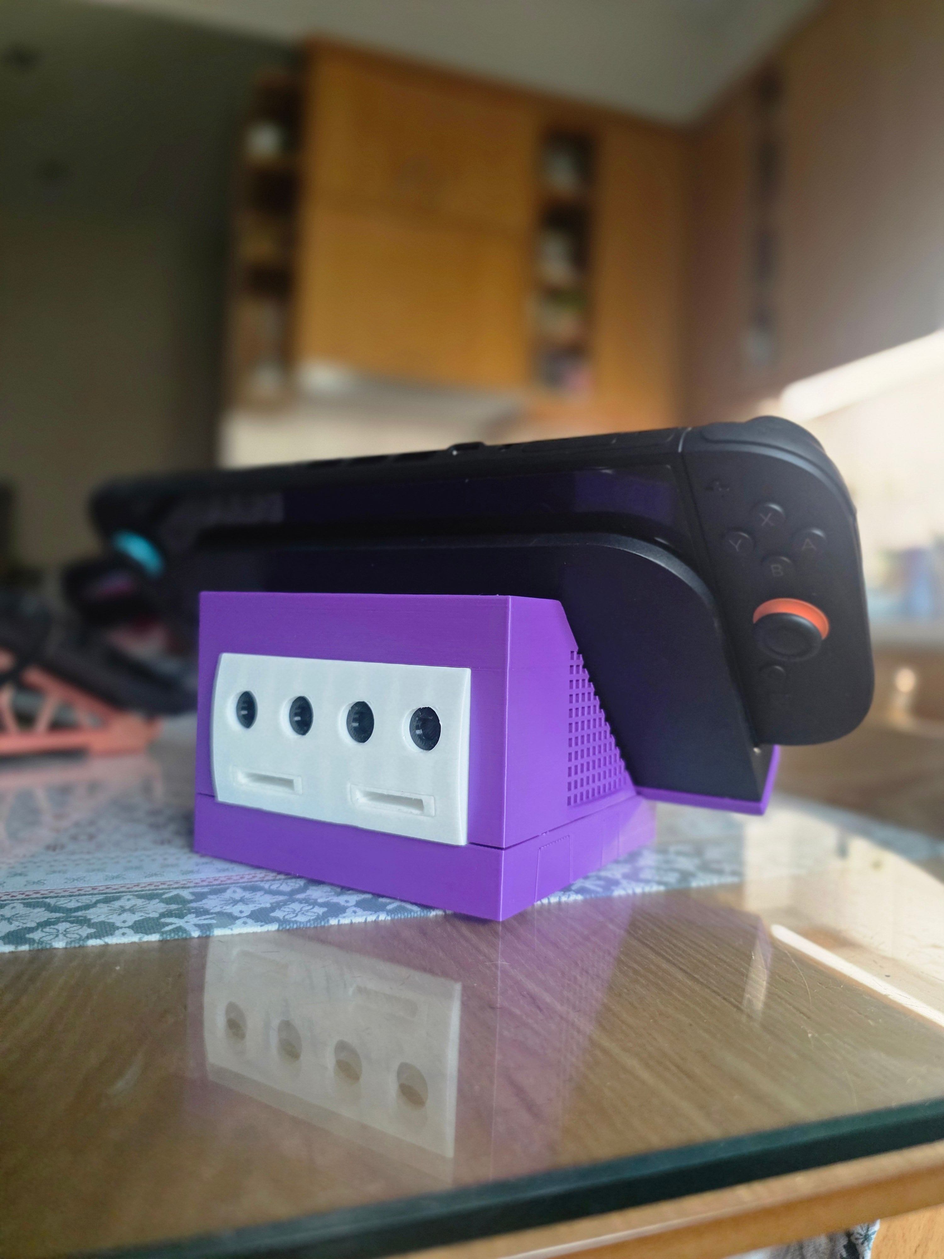 GCubeDock for Nintendo Switch 2 Dock, GameCube Inspired Retro Docking Station, 9 Slot Game Card Storage and Organizer