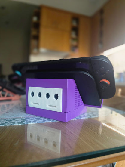 GCubeDock for Nintendo Switch 2 Dock, GameCube Inspired Retro Docking Station, 9 Slot Game Card Storage and Organizer