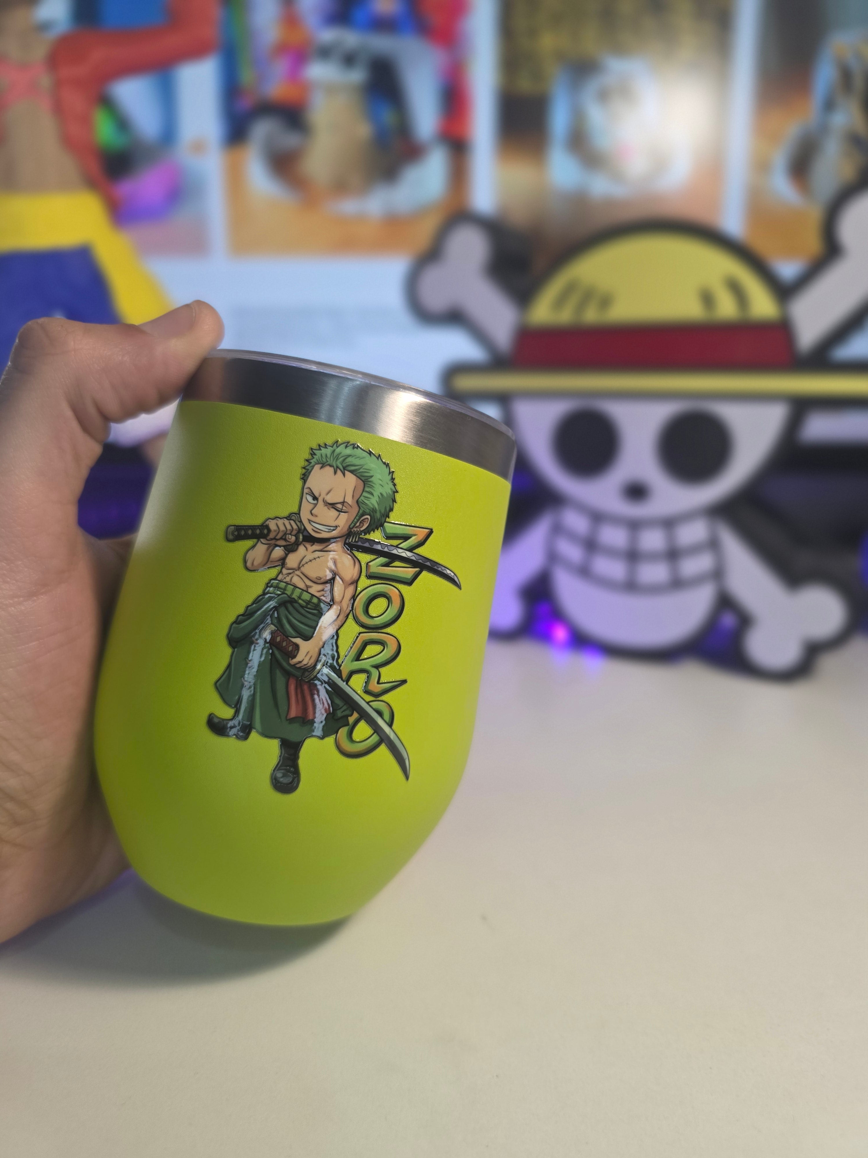 One Piece Roronoa Zoro Stainless Steel Tumbler – Anime Travel Mug (12oz)
