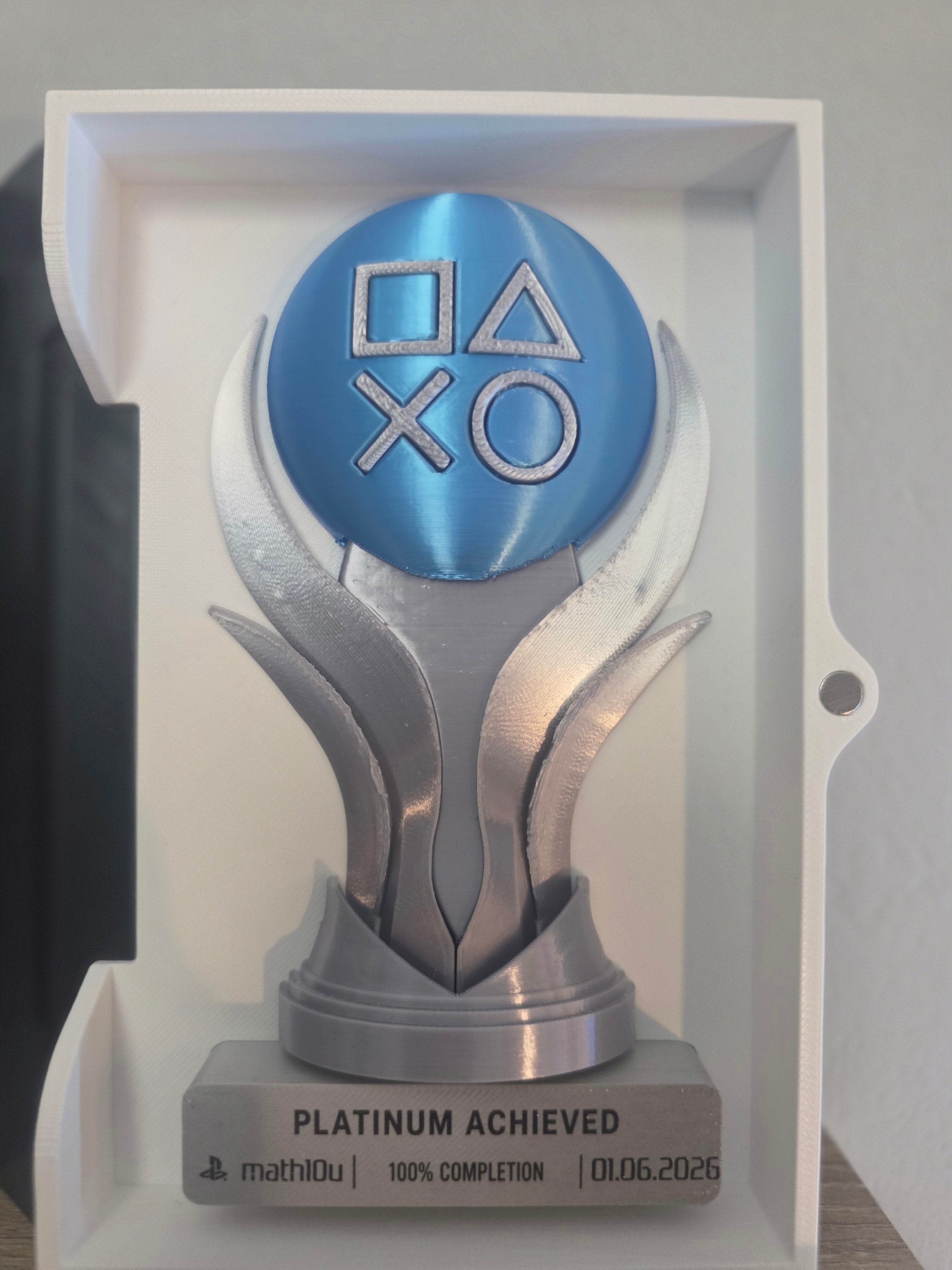 Custom Platinum Trophy Display | 3D Printed Steelbook Case | Personalized PS Trophy Hunter Gamer Gift