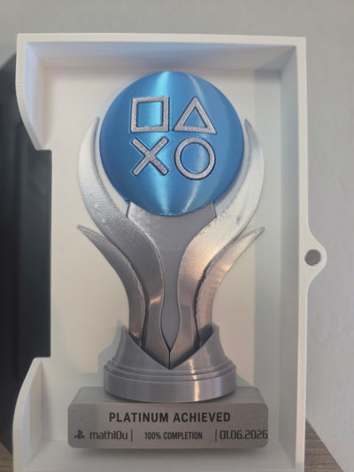 Custom Platinum Trophy Display | 3D Printed Steelbook Case | Personalized PS Trophy Hunter Gamer Gift