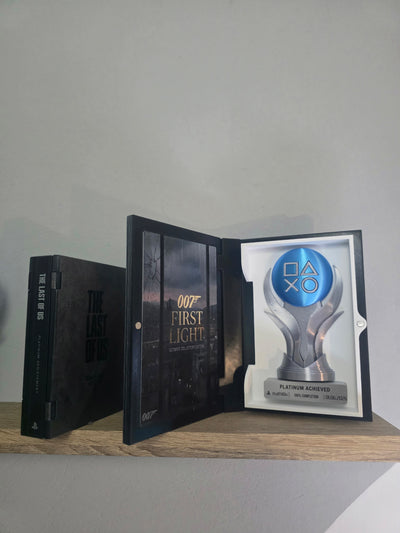 Custom Platinum Trophy Display | 3D Printed Steelbook Case | Personalized PS Trophy Hunter Gamer Gift