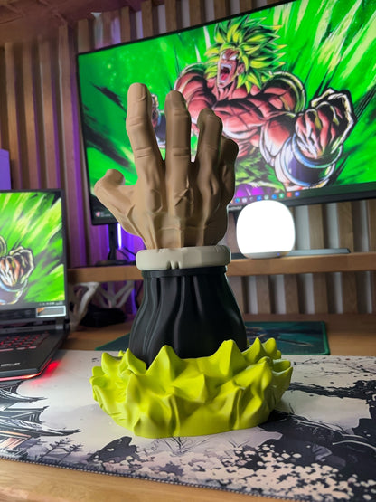 Broly Super Saiyan Controller Holder – Dragon Ball Z Gaming Stand – Goku Vegeta Inspired PS5 Xbox Display Dock