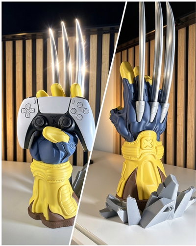 Wolverine Inspired Controller Holder | PS5, Xbox & Nintendo Switch Controller Stand | Marvel Gaming Desk Decor | 3D Printed Gamer Gift