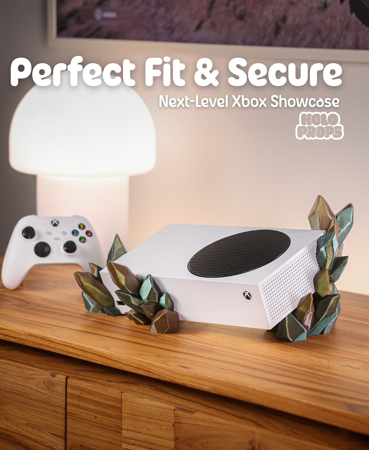 Crystal Dock Stand for Xbox Series S — Vertical & Horizontal Versions