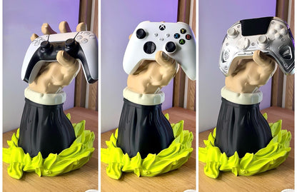 Broly Super Saiyan Controller Holder – Dragon Ball Z Gaming Stand – Goku Vegeta Inspired PS5 Xbox Display Dock