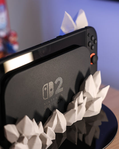Crystal Dock for Nintendo Switch 2 – Geometric Crystal Stand for Docked Switch Setup, Modern Gaming Decor