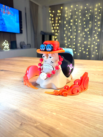 Ace One Piece Controller Stand – Anime Gamer Gift – Universal Holder for PS5, Xbox, Switch – Fire Fist Inspired Gaming Decor