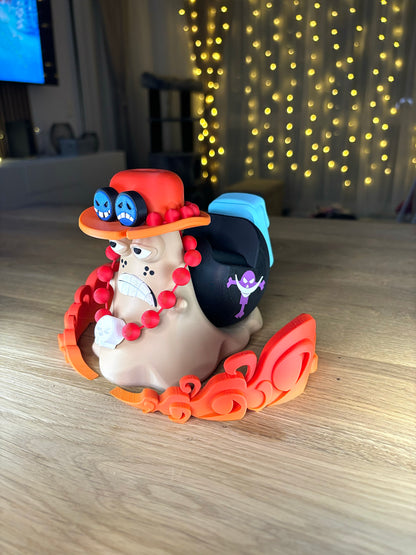 Ace One Piece Controller Stand – Anime Gamer Gift – Universal Holder for PS5, Xbox, Switch – Fire Fist Inspired Gaming Decor