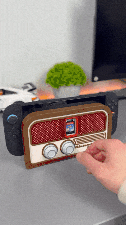 Retro Switch 2: Vintage Radio Style Front Panel for Nintendo Switch 2 (4 Game Cartridge Slots)