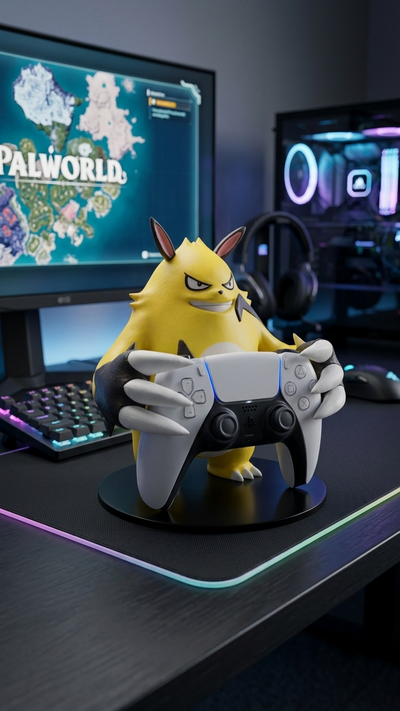 Palworld Grizzbolt Controller Stand | PS5 & Xbox Controller Holder | Gaming Desk Accessory | Palworld Figure Decor | Gamer Gift Idea