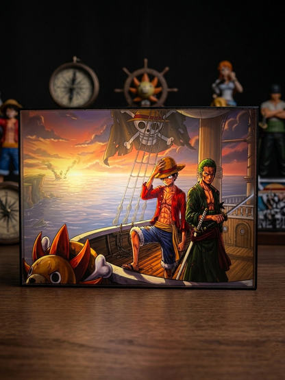 One Piece Hidden Scene LED Lamp - Magic Transforming Anime Light Box - Secret Detail Manga Art - Luffy & Crew Night Light - Unique Gift for Anime Fans