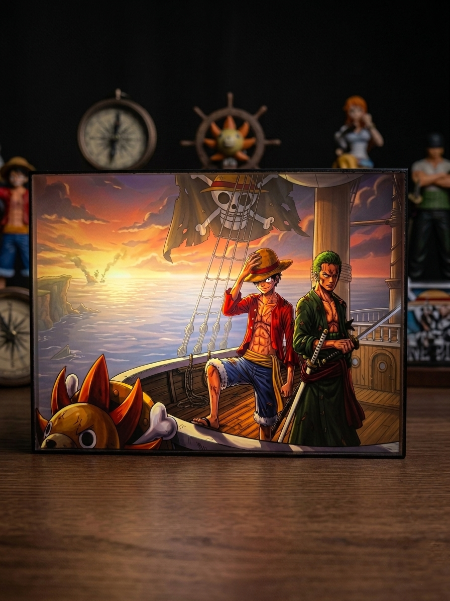 One Piece Hidden Scene LED Lamp - Magic Transforming Anime Light Box - Secret Detail Manga Art - Luffy & Crew Night Light - Unique Gift for Anime Fans