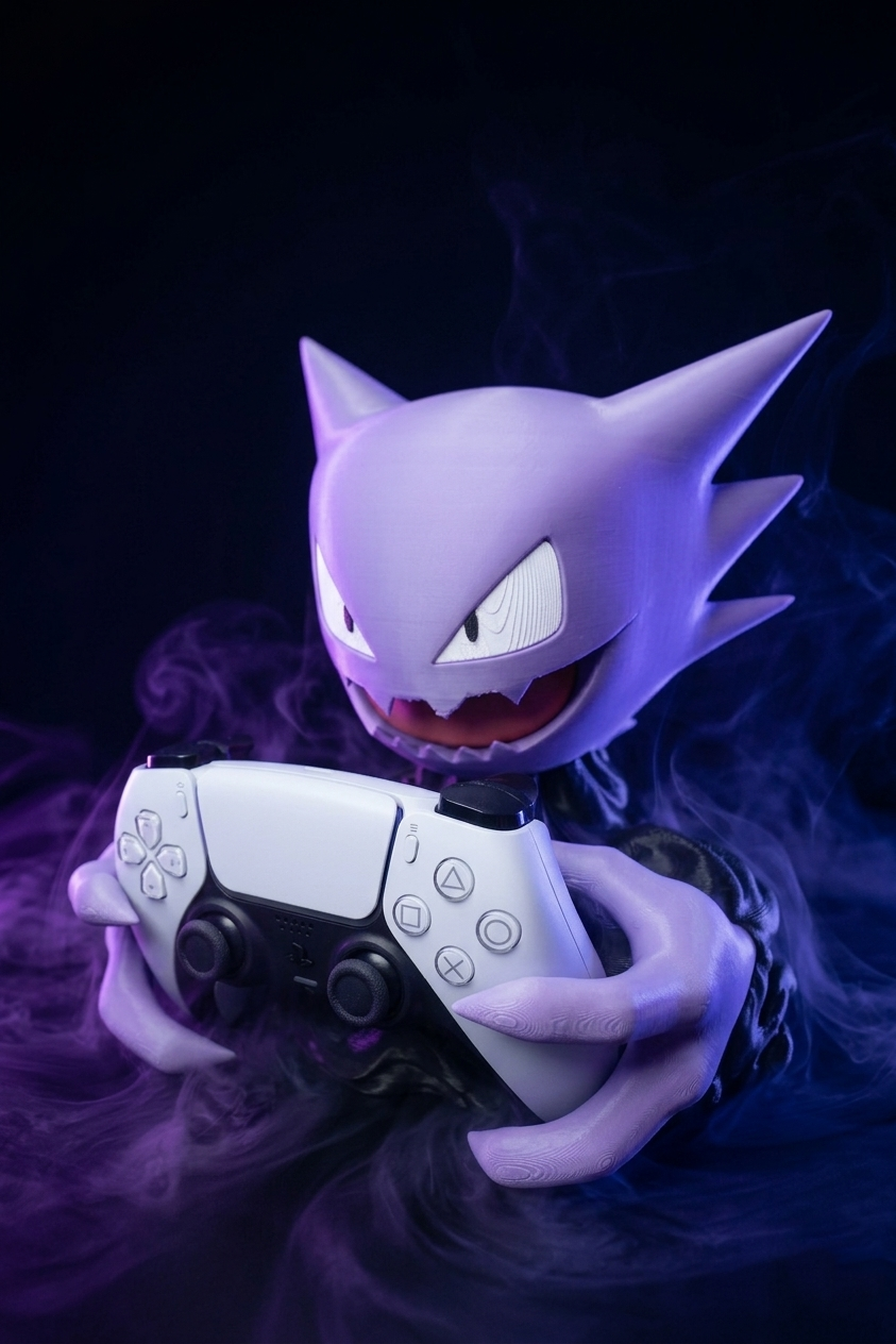 Haunter Controller Holder — 3D Printed Pokémon Gaming Stand for PS5, Xbox & Nintendo Switch