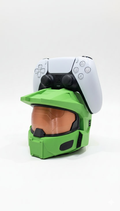 halo helmet as a controller holder for playstation 5 dualsense or xbox series s x controller