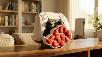 PS5 DualSense "Akatsuki Cloud" Controller Stand | 3D Printed Anime Holder & Gaming Room Decor