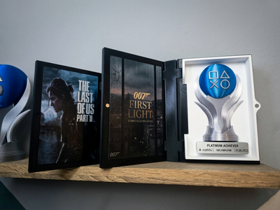 Custom Platinum Trophy Display | 3D Printed Steelbook Case | Personalized PS Trophy Hunter Gamer Gift