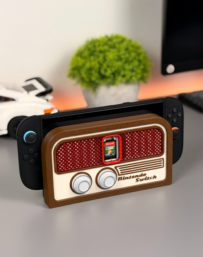 Retro Switch 2: Vintage Radio Style Front Panel for Nintendo Switch 2 (4 Game Cartridge Slots)