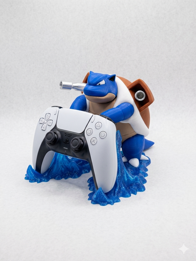 Blastoise Controller Holder & Stand, Water Type Fan Art Gaming Accessory, Compatible with Xbox, PS5, Nintendo Switch Pro, Gamer Gift