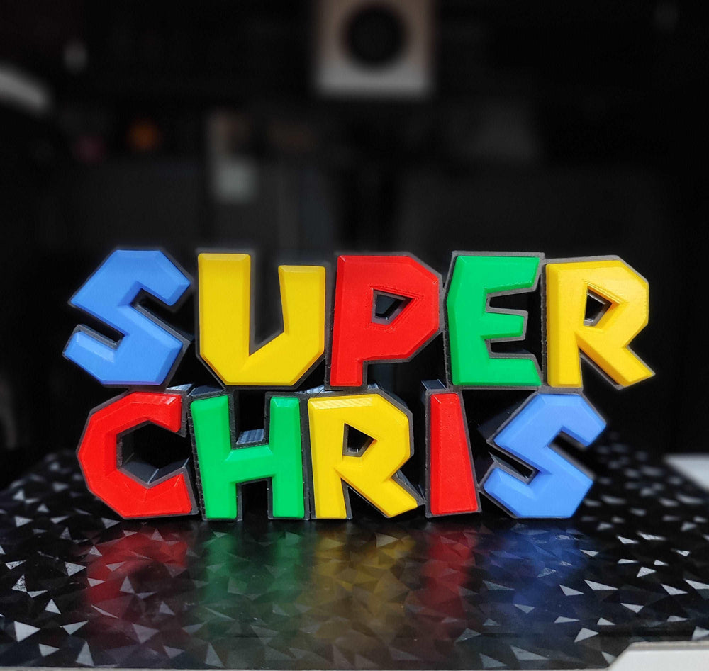 Custom Nameplate Sign in Super Mario Font Style – 3DPrintingLabDesigns