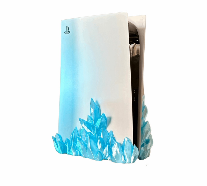 3D PS5 Crystal Base Dock Holder for Playstation 5 Disc Edition - Ice Sky Blue Color