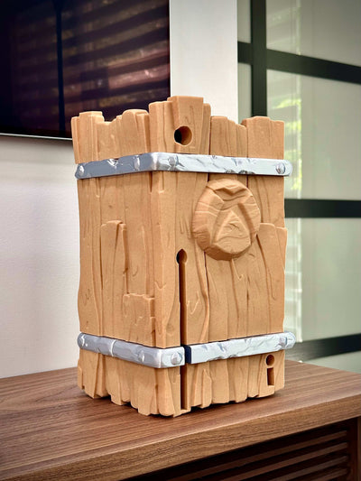 Xbox Series X Stand Fantasy Barrel Decor - Xbox Console Display, Vertical & Horizontal Gaming Setup, Wood Look Case