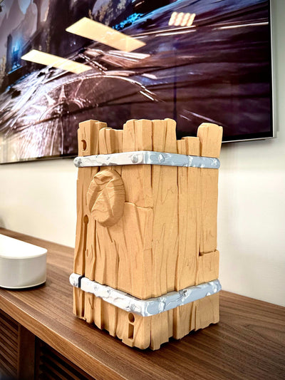 Xbox Series X Stand Fantasy Barrel Decor - Xbox Console Display, Vertical & Horizontal Gaming Setup, Wood Look Case