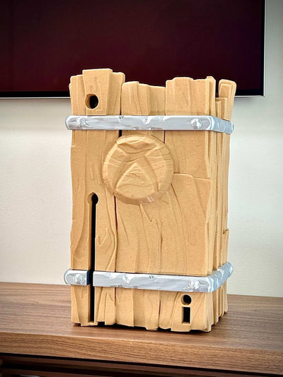 Xbox Series X Stand Fantasy Barrel Decor - Xbox Console Display, Vertical & Horizontal Gaming Setup, Wood Look Case