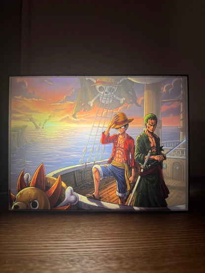 One Piece Hidden Scene LED Lamp - Magic Transforming Anime Light Box - Secret Detail Manga Art - Luffy & Crew Night Light - Unique Gift for Anime Fans