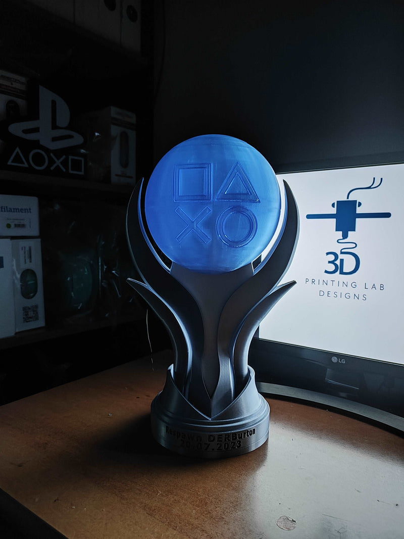 PS5 3D Beast Size High Quality Platinum RGB Led Lights Made Trophy in Special Limited Edition 36cm / 14,17in almost as tall as Playstation 5