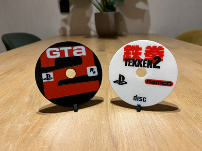 PlayStation 1 Coaster Set: 12 Retro PS1 Game Discs & Console Case