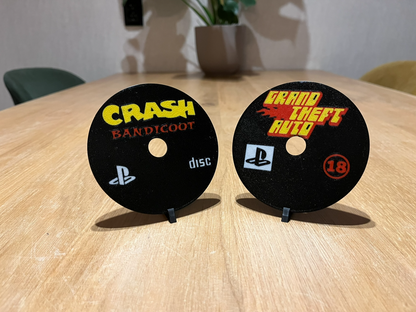 PlayStation 1 Coaster Set: 12 Retro PS1 Game Discs & Console Case