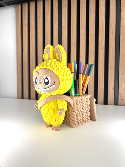 Labubu Doll Desk Organizer – Pop Mart Style Pencil Holder, Cute Monster Back-to-School Desk Friend