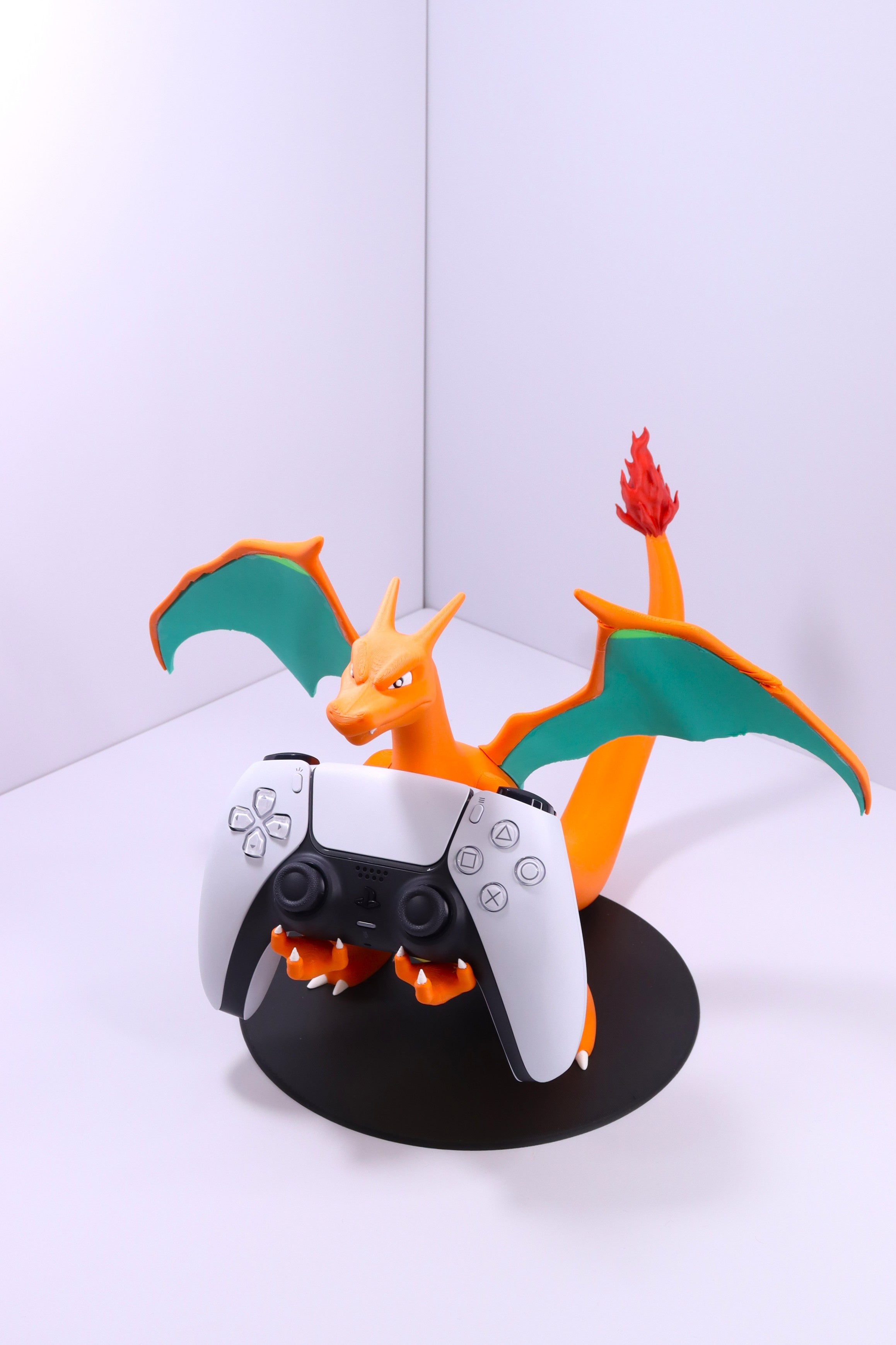 Charizard Controller Holder & Stand for PS5, Xbox, Switch | Fire Dragon Pokemon Figure | Gaming Desk Accessory | Handmade Gift