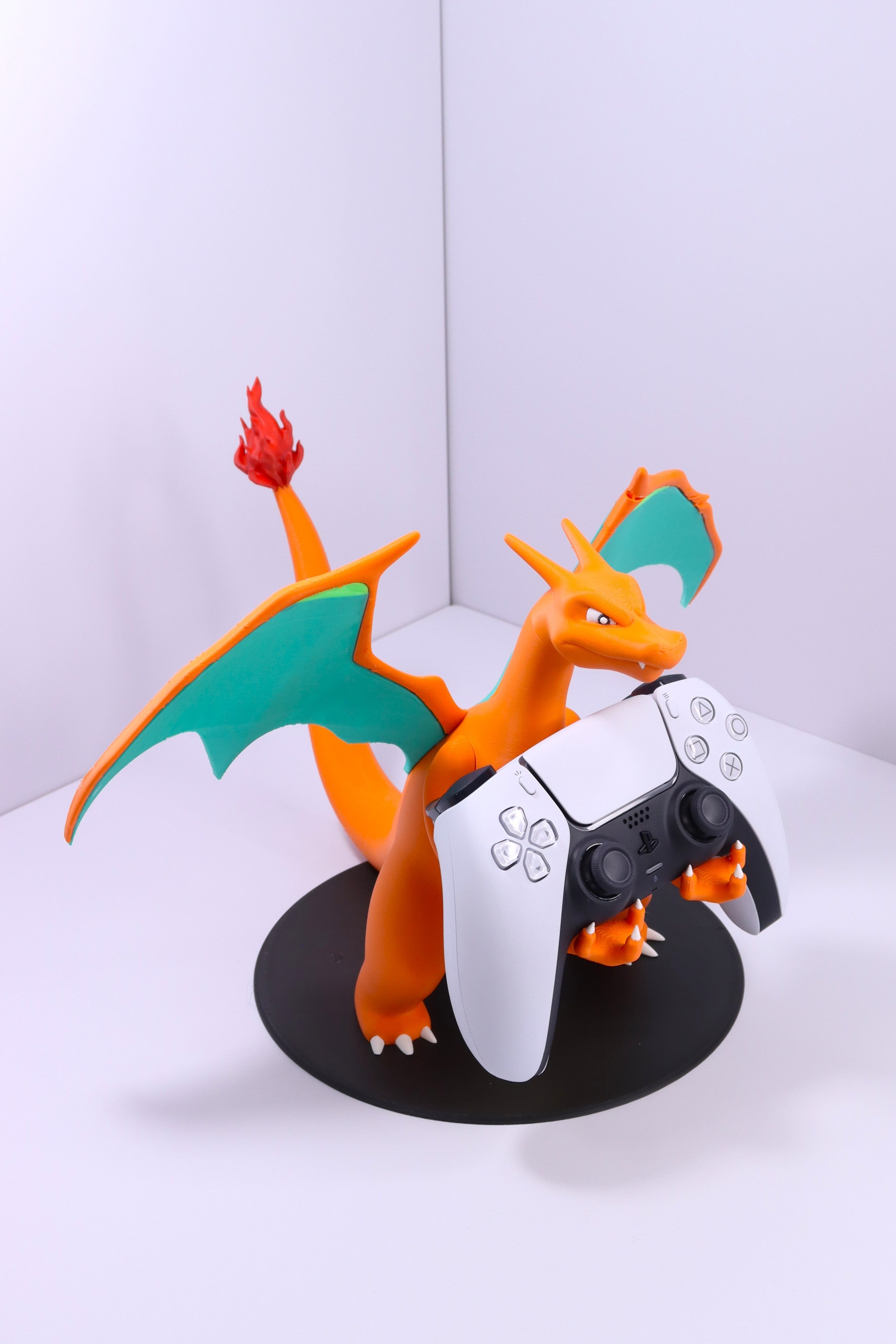 Charizard Controller Holder & Stand for PS5, Xbox, Switch | Fire Dragon Pokemon Figure | Gaming Desk Accessory | Handmade Gift