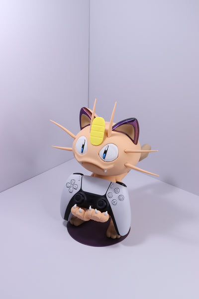 Meowth Controller Holder & Headphone Stand – 3D Printed Gaming Desk Organizer
