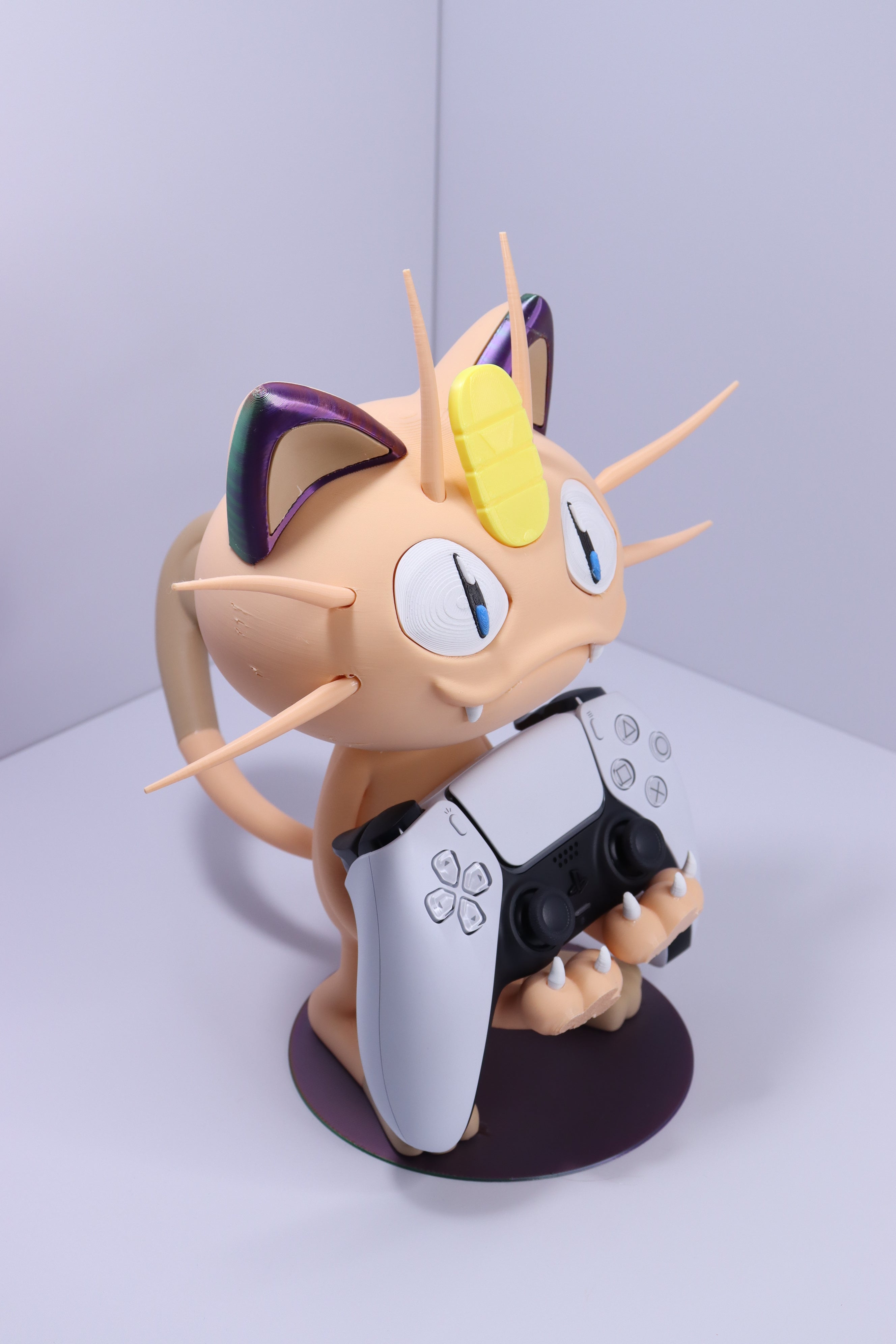 Meowth Controller Holder & Headphone Stand – 3D Printed Gaming Desk Organizer