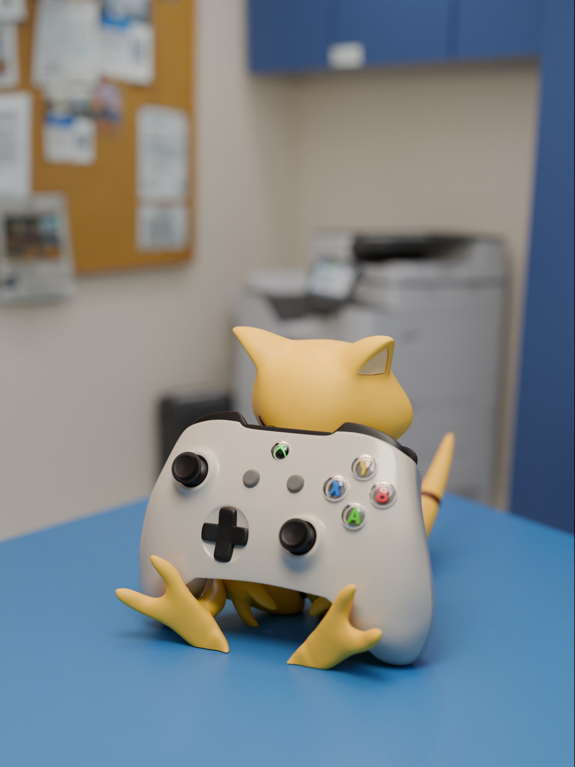 Abra 3D Printed Controller Holder | Psychic Type Fan Art Gaming Stand | Compatible with Xbox, PS5 & Nintendo Switch | Geeky Desk Decor & Gamer Gift