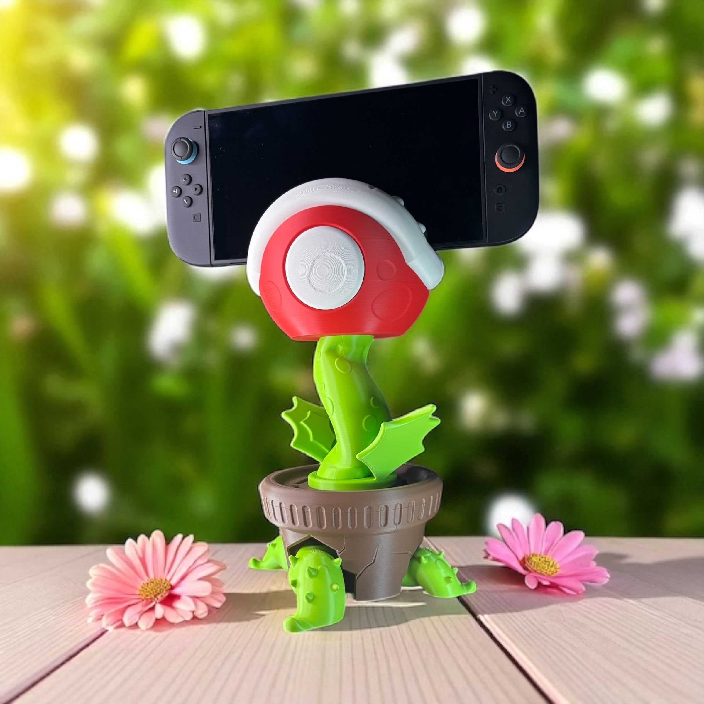 Βάση για το φυτό Piranha - Βάση οθόνης Nintendo Switch 2 - Διακόσμηση παιχνιδιών εμπνευσμένη από το Super Mario