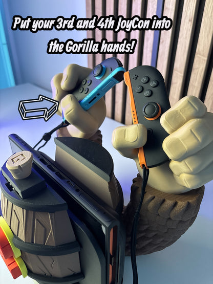 Βάση σύνδεσης Donkey Kong Switch 2 – Βάση Nintendo Switch 2 DK με χώρο αποθήκευσης παιχνιδιών σε βαρέλι και υποδοχές Joy-Con – Jungle Decor